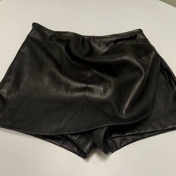 Faux Leather Mini Skirt - Picture 1 of 6
